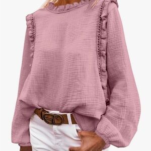 🦃 Dusty pink ruffled blouse